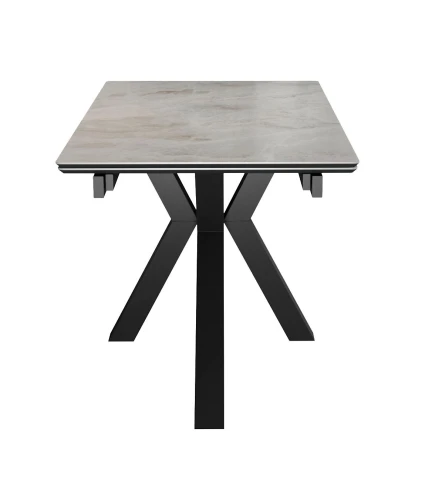 Стол DikLine SFE160 Керамика Italian Grey (глянец серый)/подстолье черное/опоры черные (2 уп.)