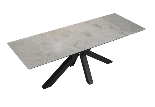 Стол DikLine SFE160 Керамика Italian Grey (глянец серый)/подстолье черное/опоры черные (2 уп.)