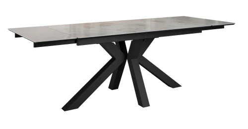 Стол DikLine SFE160 Керамика Italian Grey (глянец серый)/подстолье черное/опоры черные (2 уп.)