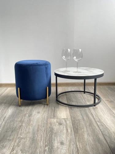 Пуф для гостиной RICE BLUVEL-86 NAVY BLUE / GOLD М-City