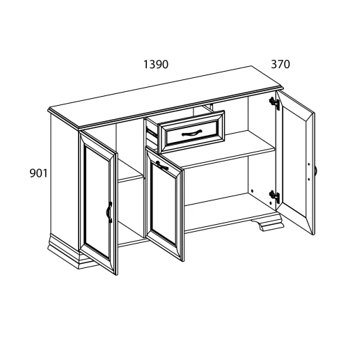 Тумба 3D1S, TIFFANY, цвет вудлайн кремовый