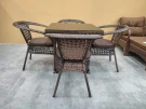 Комплект мебели из искусственного ротанга стол Вайнхейвен 80х80 + 4 кресла Руардин Dark brown