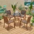 Обеденная мебель из литого алюминия Стол круглый из искусственного ротанга D70 БАМБУК + 4 Кресла БАМБУК-3