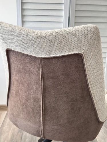 Стул OSKAR 360 град. поворот. KN01-05 Бежевый/ BZ1046-21 Коричневый/ Черный, ®DISAUR