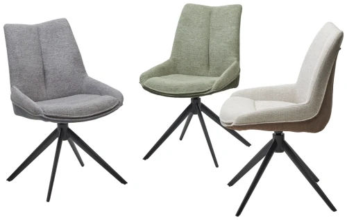 Стул OSKAR 360 град. поворот. KN01-05 Бежевый/ BZ1046-21 Коричневый/ Черный, ®DISAUR