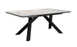 Стол DikLine DKX140 керамика Italian Grey (глянец серый), подстолье черное, опоры черные (2уп.)