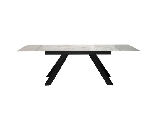 Стол DikLine DKX140 керамика Italian Grey (глянец серый), подстолье черное, опоры черные (2уп.)