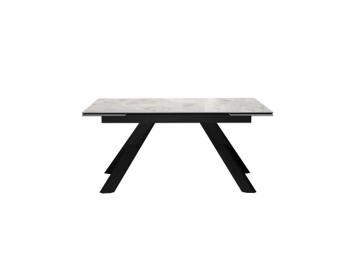 Стол DikLine DKX140 керамика Italian Grey (глянец серый), подстолье черное, опоры черные (2уп.)