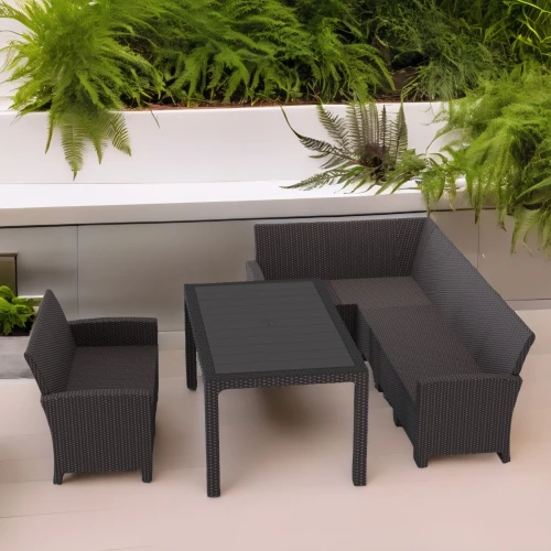 Комплект мебели под ротанг Калифорния “California“ с угловым диваном 240х136 см, 2х-местным диваном 121х62 см  без подушек и столом 165х95 см (2)