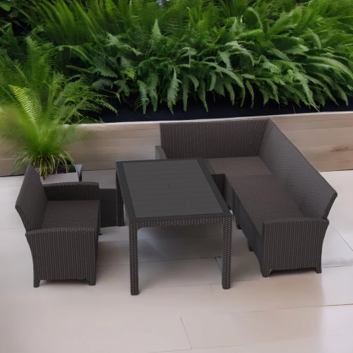 Комплект мебели под ротанг Калифорния “California“ с угловым диваном 240х136 см, 2х-местным диваном 121х62 см  без подушек и столом 165х95 см (2)