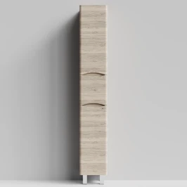 Пенал Адель 30 (1 ящик, 2 двери) напольный, Дубослив ореховый светлый ПВХ 3445, правый, бельевая корзина