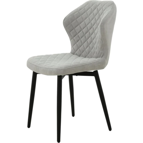 Стул «Вилла», велюр Бренди силвер, каркас черный