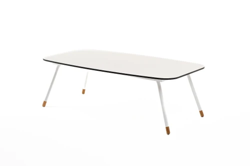 "Верона" журнальный стол из HPL 120х65, H40, каркас белый муар, цвет столешницы "молочный"