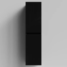 Пенал Бест 35 (2 двери) подвесной, черный глянец, правый, бельевая корзина