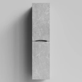 Пенал Лайт 35 подвесной, Мрамор Белый софт тач 4044-2, правый, бельевая корзина