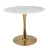 SQT-1KG Стол обеденный керамический, белый D90, основание металл золото D60
