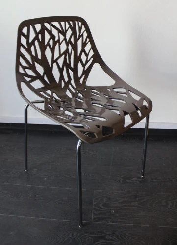 GH103/DC453 Стул пластиковый, СЕРЫЙ, каркас металл хром