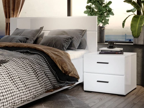 Спальня «Йорк-1», Белый/белый глянец