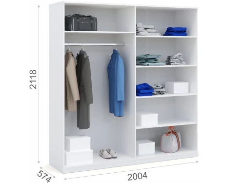 Спальня «Аврора» 4дв шк, Белый/Ателье светлый