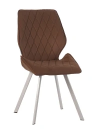 DC230 Стул мягкий, ЗОЛОТОЙ#M420-08 велюр, каркас металл, белый КВАДРАТ