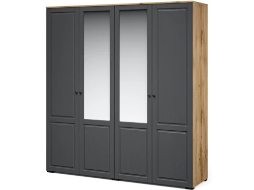 Шкаф «Лацио Сканди» 4дв, Вотан/Сканди графит