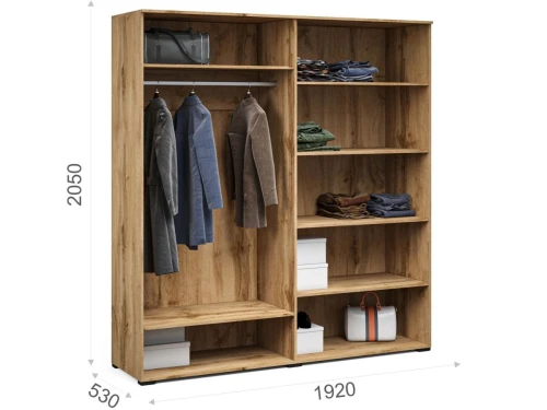 Шкаф «Лацио Сканди» 4дв, Вотан/Сканди графит