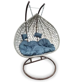 Подвесное кресло из искусственного ротанга МД-1028  -  Серый