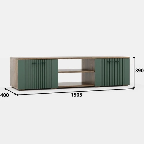Стенка «Монреаль» КМК 0986, дуб канзас/зеленый матовый