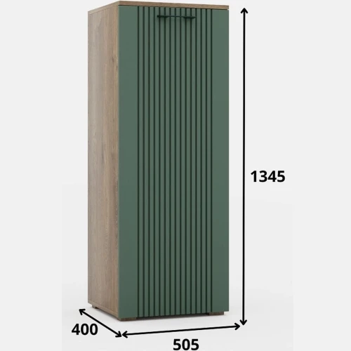 Стенка «Монреаль» КМК 0986, дуб канзас/зеленый матовый