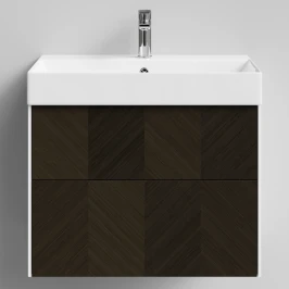 Тумба Катарини, 70 подвесной, Дуб цвет 14 Vodok с раковиной в комплекте