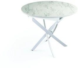 Стол обеденный Адажио 55.04 Белый/Мрамор белый