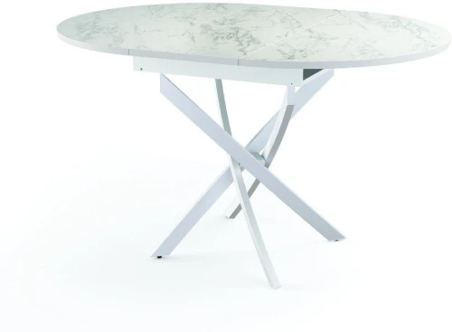 Стол обеденный Адажио 55.04 Белый/Мрамор белый