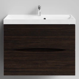 Тумба Лайт 80 подвесной, Палисандр ПВХ 43101 Vodok с раковиной в комплекте