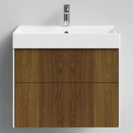 Тумба Лоренцо, 70 подвесной, Дуб цвет 5 Vodok с раковиной в комплекте