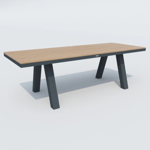 Обеденная группа MIRRA SOLA каркас карбон / стол поливуд 220 / текстилен серый