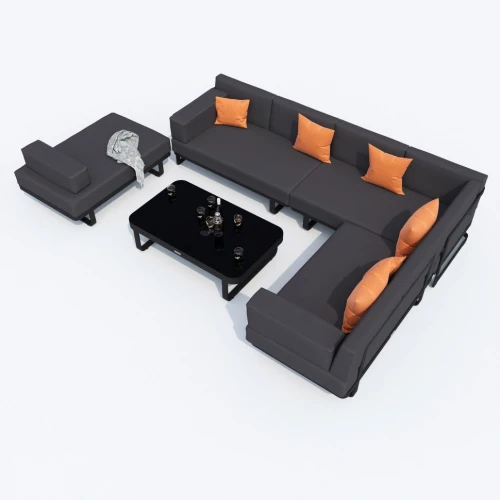 Лаунж зона TESORA антрацит - каркас карбон