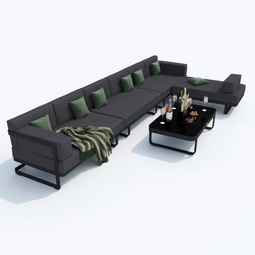 Лаунж зона TESORA антрацит - каркас карбон