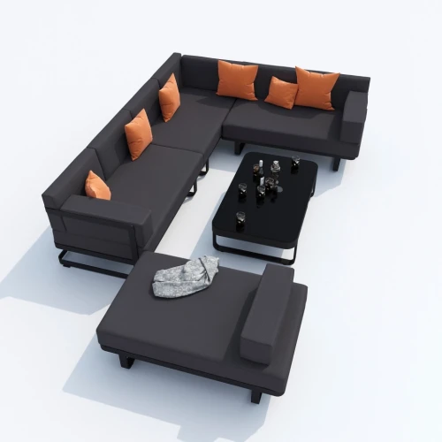 Лаунж зона TESORA антрацит - каркас карбон