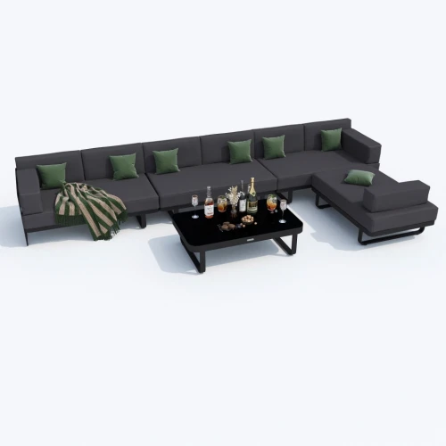 Лаунж зона TESORA антрацит - каркас карбон