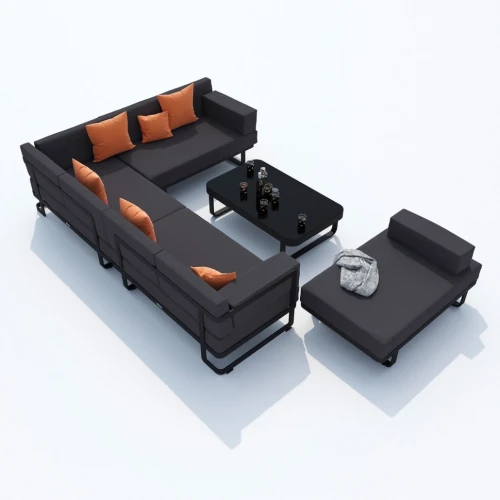 Лаунж зона TESORA антрацит - каркас карбон