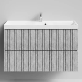 Тумба Тач 100 подвесной, Горный камень ПВХ 57807 Vodok с раковиной в комплекте