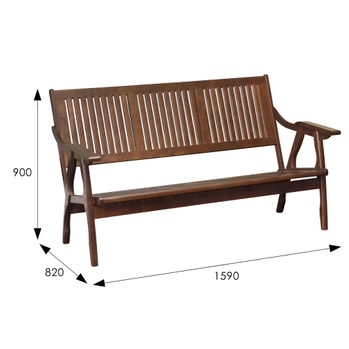 Диван-скамья Массив решетка, каркас орех
