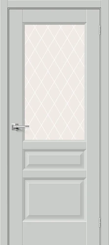 Межкомнатная дверь эмалит mr.wood Неоклассик-35 Grey Matt White Сrystal