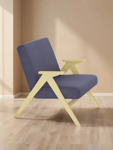 Кресло для отдыха Вест шпон, Ткань верона дэним блу, каркас дуб шампань шпон