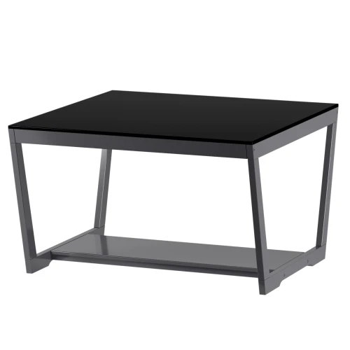 Стол журнальный BeautyStyle 1 темный глянец графит/стекло черное