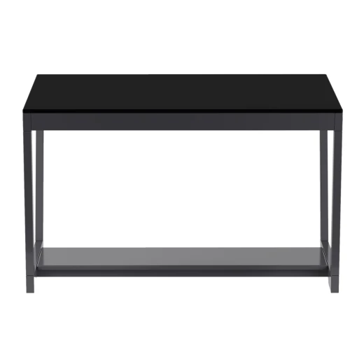 Стол журнальный BeautyStyle 1 темный глянец графит/стекло черное