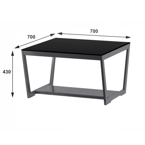 Стол журнальный BeautyStyle 1 темный глянец графит/стекло черное