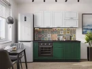 Прямая модульная кухня Дублин-01 Special White/Special Green Graphite 2140*1900*600