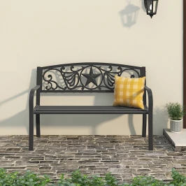 Скамейка стальная АЖУРНАЯ «OPENWORK» цвет черный