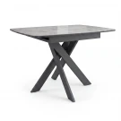 Стол DikLine DKB110, Керамика Italian Grey (глянец серый)/подстолье черное/опоры черные